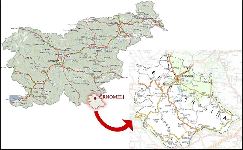 Zemljevid Občine Črnomelj