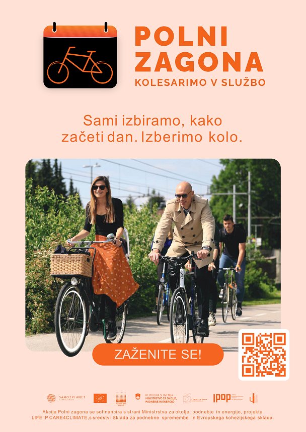 Dekorativna grafika projekta Polni zagona kolesarimo v službo